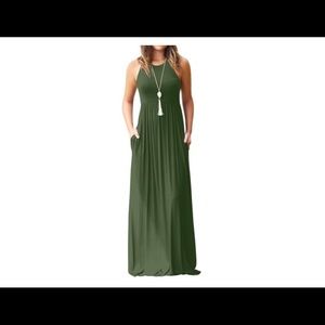 NWT- Olive green maxi dress
